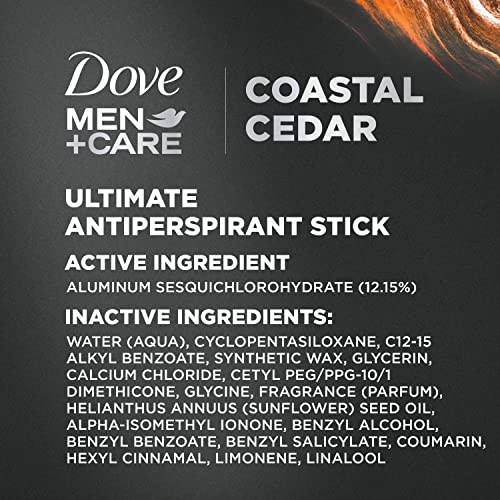 DOVE MEN + CARE Antiperspirant hydrating, water-based deodorant Coastal Cedar with our best non-irritant formula 2.6 oz 2 Count