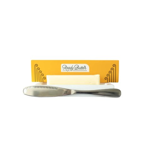 Houseify Ready Butter 3-in-1 Knife, Stainless Steel Serrated with Holes in Blade - Cold Butter Spreader, Curler & Micro Grater, Dishwasher Safe