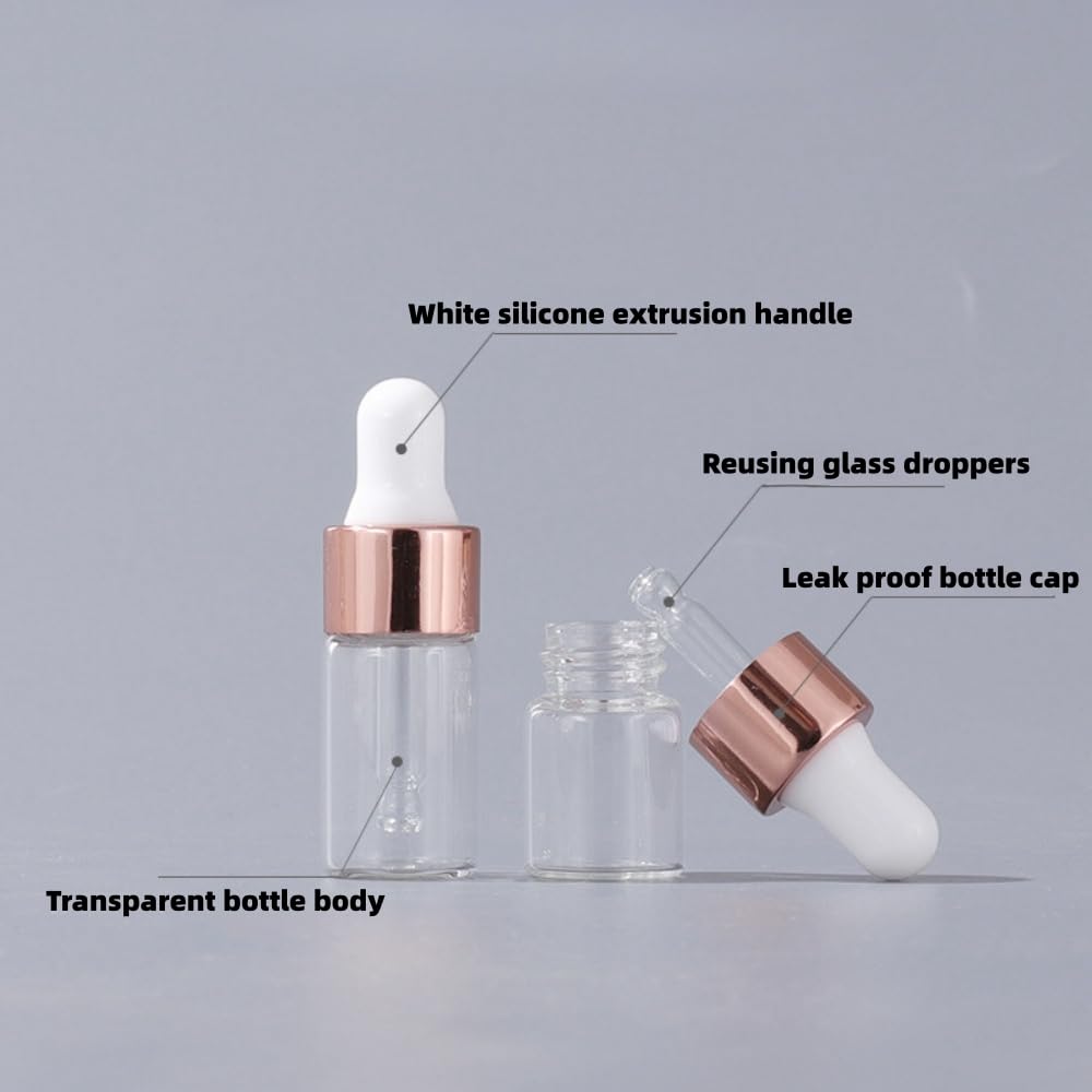 OiwMuOck 8 pcs Travel split bottle Eye dropper glass bottle Anointing oil for prayer Protective travel set for frankincense oil (2 ml)