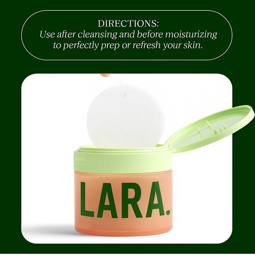 LARA Skin Cell Renewal Toning Pads - 100-Count Hypoallergenic Collagen Face Pads for Dark Spot Removal