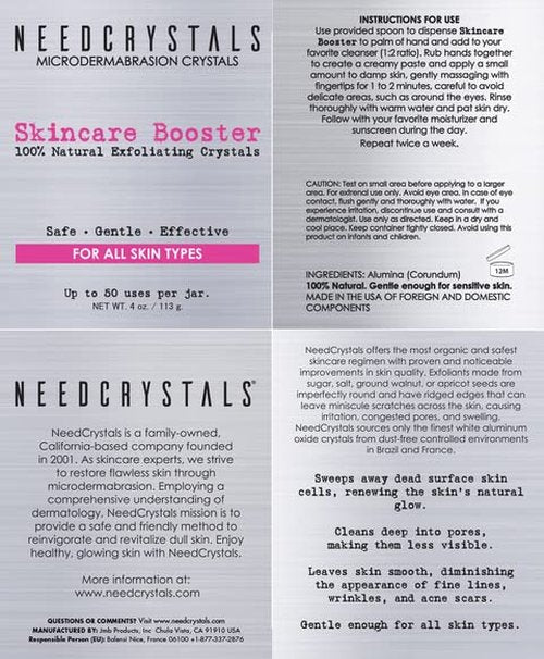 NeedCrystals Microdermabrasion Crystals - Natural Facial Scrub for Dull Skin | 4 oz Exfoliator for Scars & Wrinkles