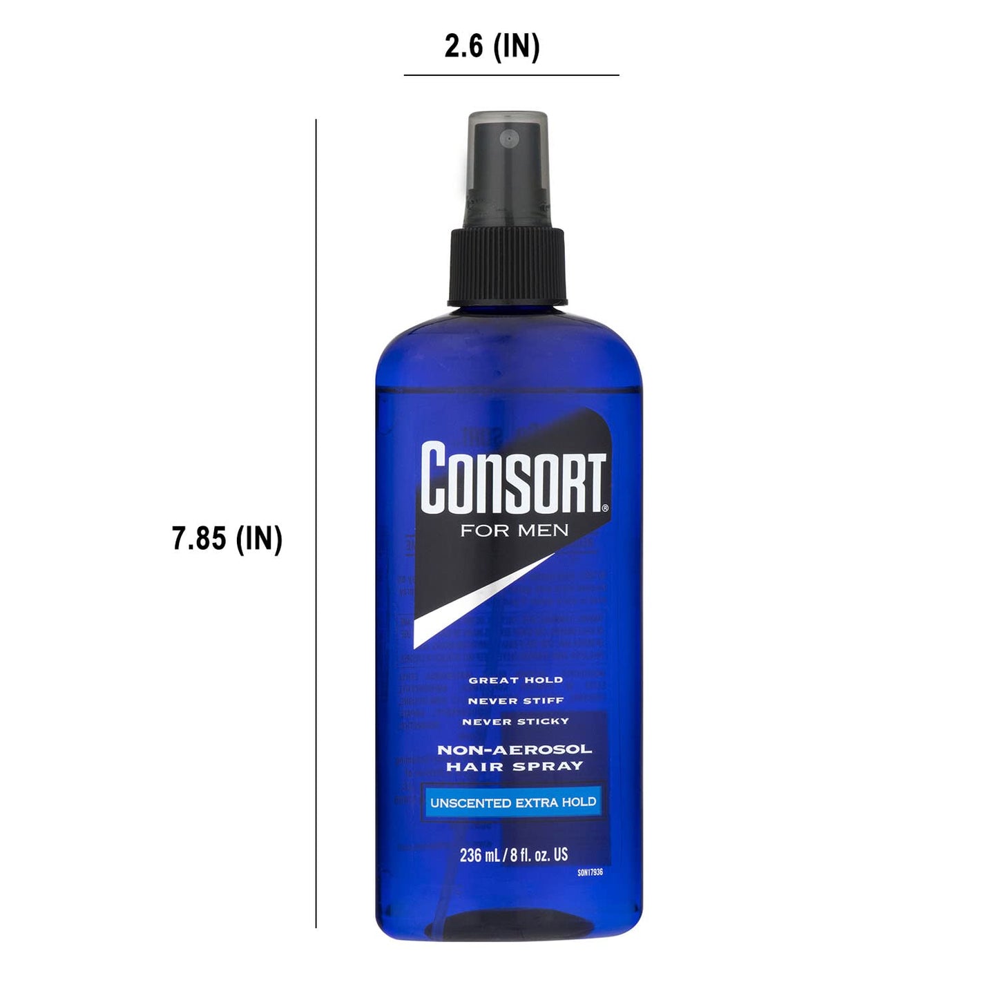 Consort Extra Hold Non-Aerosol Hair Spray for Men - Unscented, Fast-Drying, 8 oz
