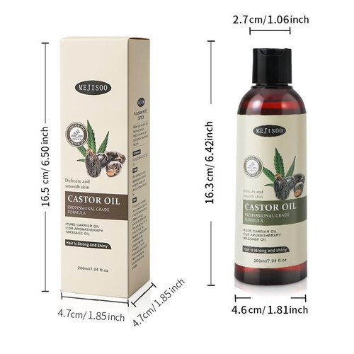 Organic Castor Oil for Hair Growth, 100% Pure Natural Premium Grade Castor Oil Cold Pressed, Hexane-Free, Eyelash & Eyebrow Enhancement, Skin Moisturizing, 7.04 Fl Oz for Lashes Hair Face Body