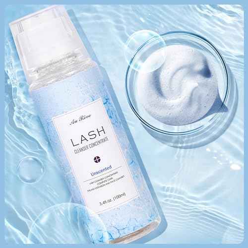 Lash Shampoo Concentrate 100ml Lash Extension Cleanser Oil-Free Eyelash Extension Shampoo with Salon Home Care -Makes 20 Bottles 60ml Lash Shampoo,Unscented
