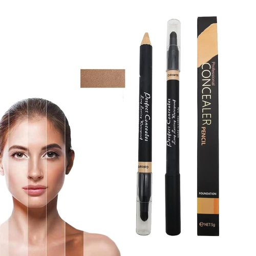 AKARY Concealer Pencil - 2-in-1 Dual-Sided Eyebrow & Face Highlighter Stick | Waterproof for Dark Circles & Acne Marks - Soft Skin Tone