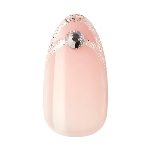 KISS imPRESS Press-On Manicure - All My Love Pink Aurora Nails, Medium Almond Shape, Easy Application | 30 Count