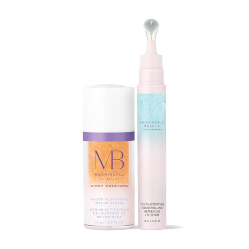 Meaningful Beauty Youth Activating Melon Serums Duo - Hydrating Face & Eye Anti-Aging Serum Set | 0.5 Fl Oz Each