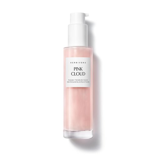 Herbivore Pink Cloud Creamy Jelly Cleanser - Hydrating Face Wash with Rosewater & Squalane | Vegan & Cruelty-Free, 100 mL