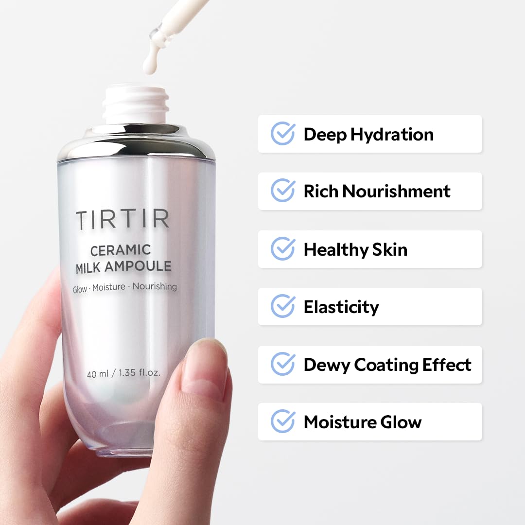 TIRTIR Ceramic Milk Ampoule - Nourishing Hydration for Radiant Skin | 1.35 Fl Oz