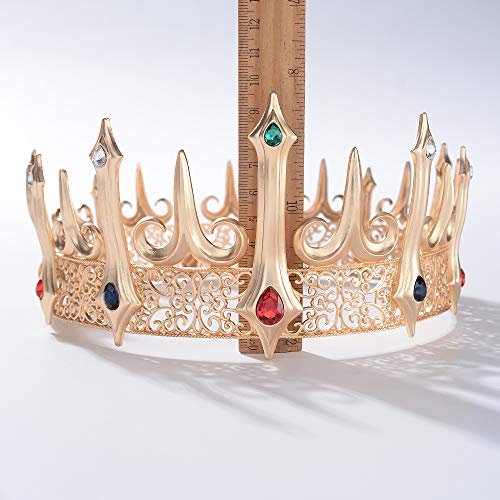 Eseres Gold King Crown for Men Adult's Costume Crowns Birthday Cake Topper