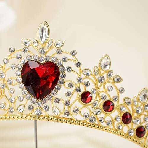 S SNUOY Tiaras and Crowns for Women Crystal Queen Crowns Rhinestone Princess Tiaras for Adult Hair Accessories for Bridal Birthday Prom Party - January Garnet