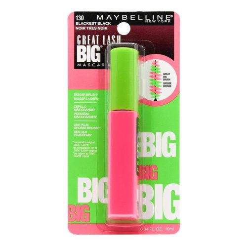 Maybelline New York Great Lash Big Mascara - Blackest Black, 0.34 Fl Oz | Volumizing Formula