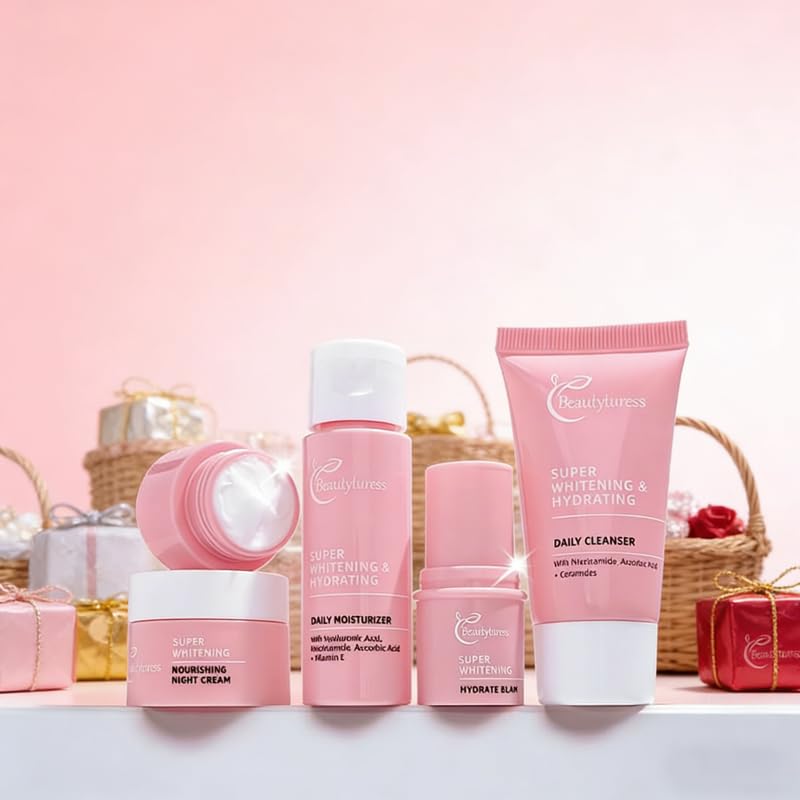 Skiennix Hydrating Mini Skincare Set - Travel-Friendly Kit with Cleanser, Serum, Balm & Eye Cream