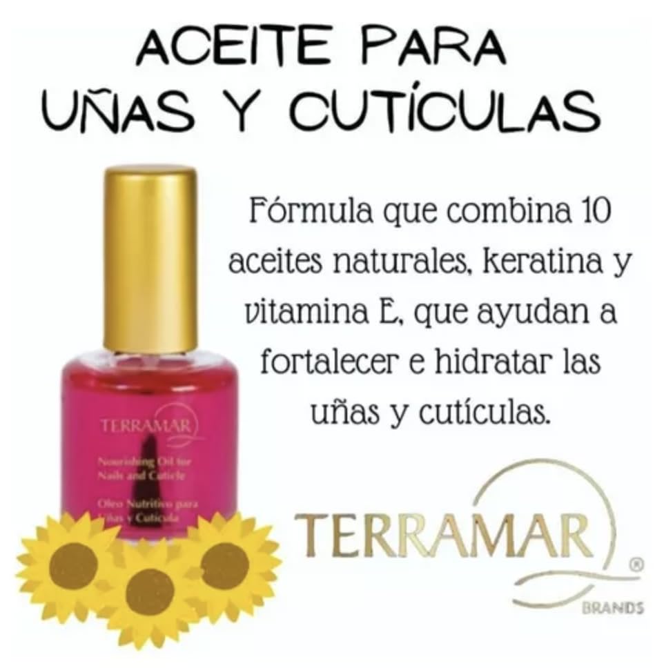 Terramar Cuticle & Nail Oil - Nourishing Formula with Vitamin E - Hydrates & Strengthens Cuticles for Healthy Growth