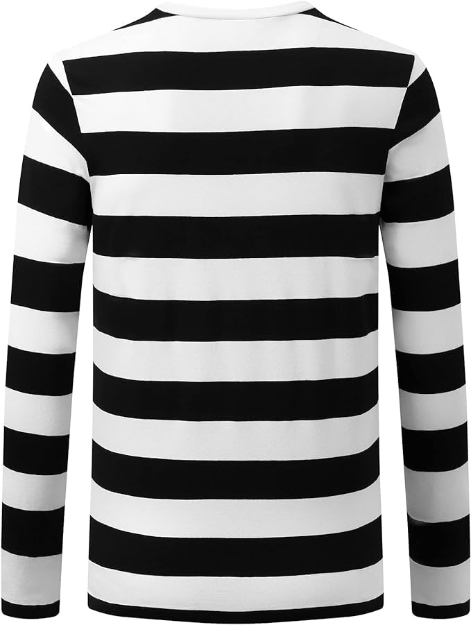 Adult Kid Striped T-Shirt Men Women Couple Shirt Long Sleeve Tops Black Woman-S