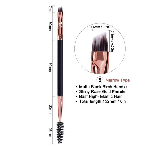 Existing Beauty Dual-Ended Eyebrow & Lash Tint Brush - Angled Tip & Spoolie Comb for Henna