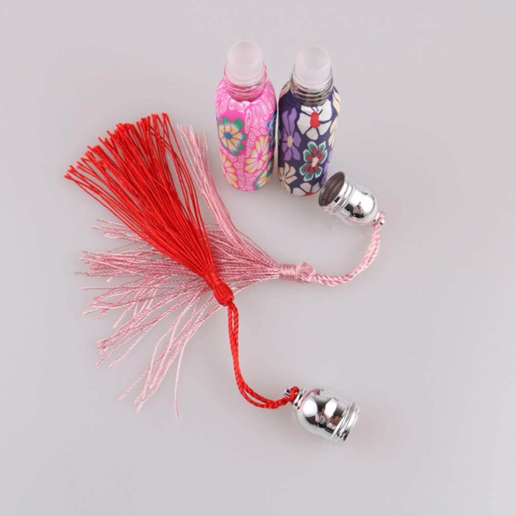 Healifty 6 Pcs Soft Ceramic Roller Bottle Essential Oil Rollers Roller Bottles Perfume Sample Bottles Clear Glass Carafes Reusable Perfume Bottles Glass Bottle Travel Polymer Clay Liquid