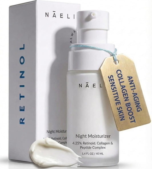 Skiennix Retinoid Cream - 4.25% Retinol Night Moisturizer with Collagen & Peptides - Anti-Aging, 1.4 oz