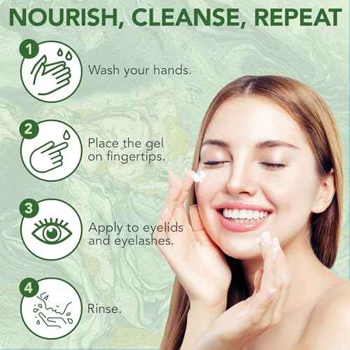 NOVEHA Tea Tree Eyelid Gel Cleanser - for Blepharitis, MGD, and Dry Eye with Pro-Vitamin B5, Hyaluronic Acid, and Cucumber Extract - Gentle Cleansing, Soothes Itchy Eyelid and Burning Eyes - 50mL