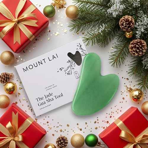 Mount Lai Jade Gua Sha Facial Tool ? The Stone of Eternal Youth ? 100% Genuine Jade Stone Face Sculpting Tool for Lymphatic Drainage, Puffiness Reduction & Timeless Radiance