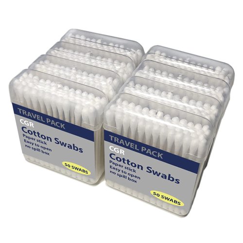 CGR Organic Cotton Swabs - 100% Cotton Double-Tipped, Eco-Friendly Travel Pack | 400 Swabs Total