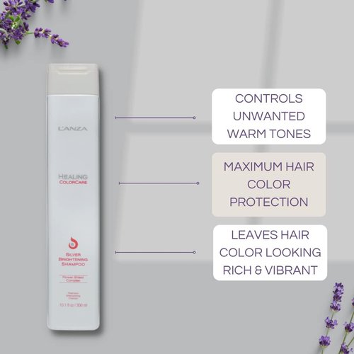 L'ANZA Healing Colorcare Purple Shampoo - Neutralizes Brass, Brightens Blonde & Adds Shine | Sulfate-Free, Moisturizing