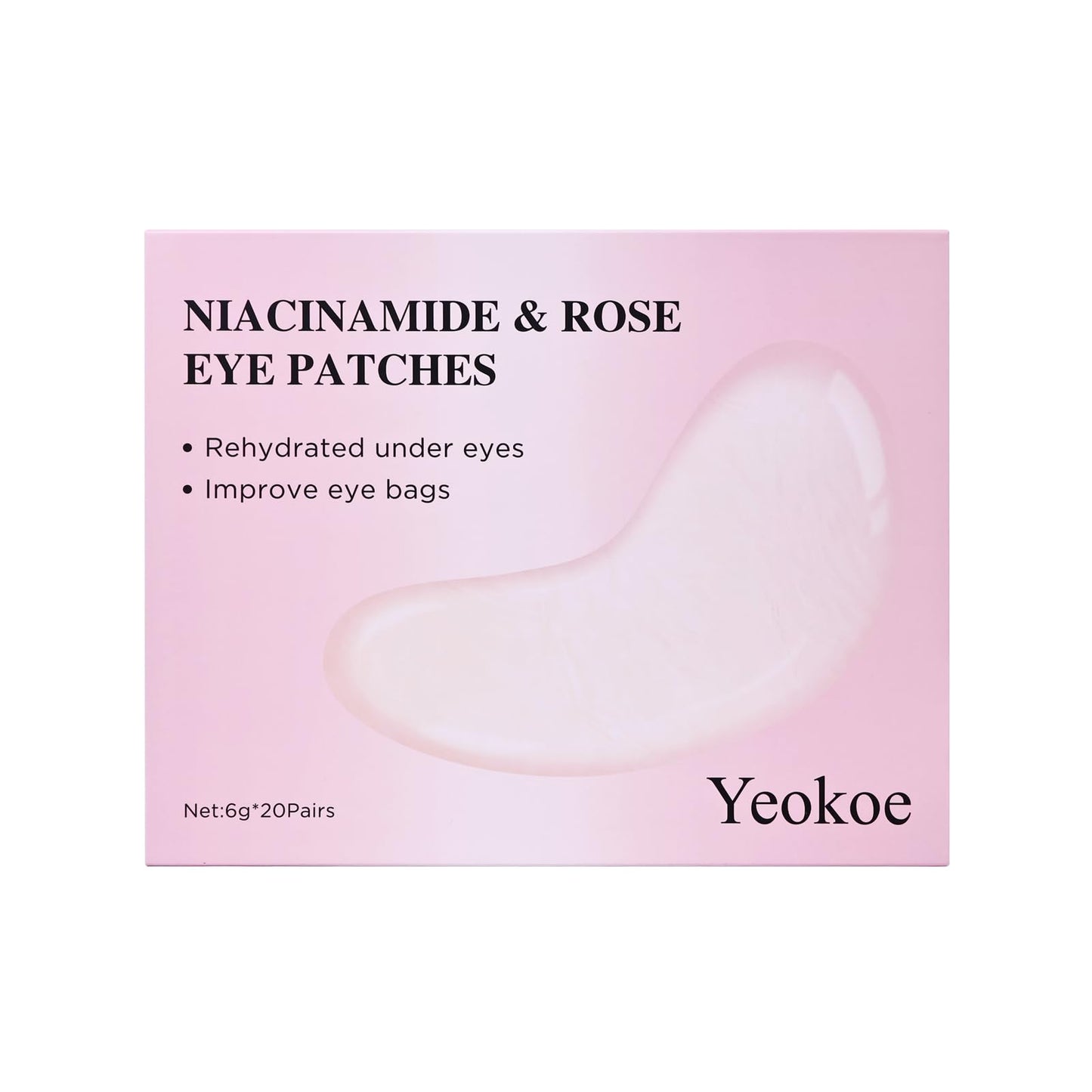 Yeokoe Under Eye Patches for Dark Circles,Puffy Eyes,20 Pairs Face Masks SkinCare With Niacinamide and Rose for Rehydrated