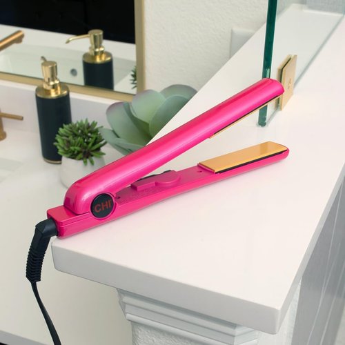 CHI Tourmaline Ceramic Flat Iron | Professional Hair Straightener for Silky Smooth Hair - Pure Pink 1" Plates