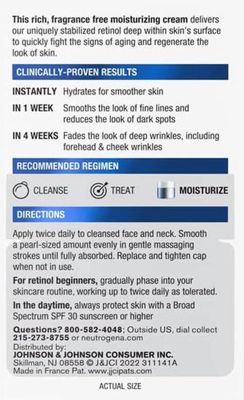 Neutrogena Rapid Wrinkle Repair - Retinol Face Moisturizer with Hyaluronic Acid | Fragrance-Free, 1.7 oz