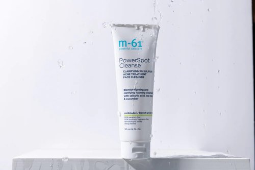 M-61 PowerSpot Cleanse - Acne-Fighting Face Wash with 3% Sulfur & Salicylic Acid | 4 Fl Oz | For Blemish-Prone Skin