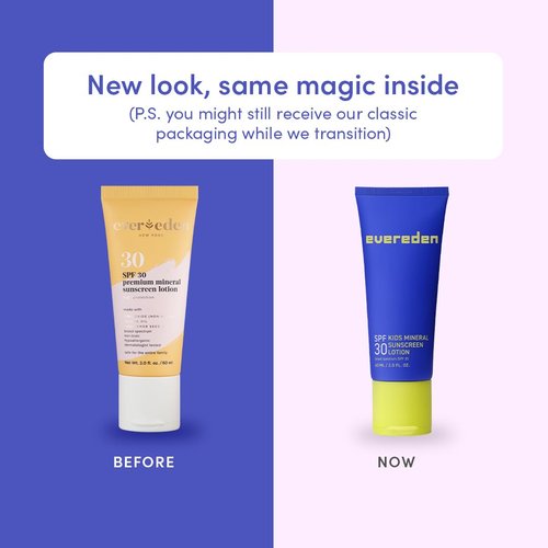 Evereden Premium Mineral Sunscreen SPF 30 - Safe, Non-Nano Sunblock for Kids & Family | Reef-Friendly UVA & UVB Protection