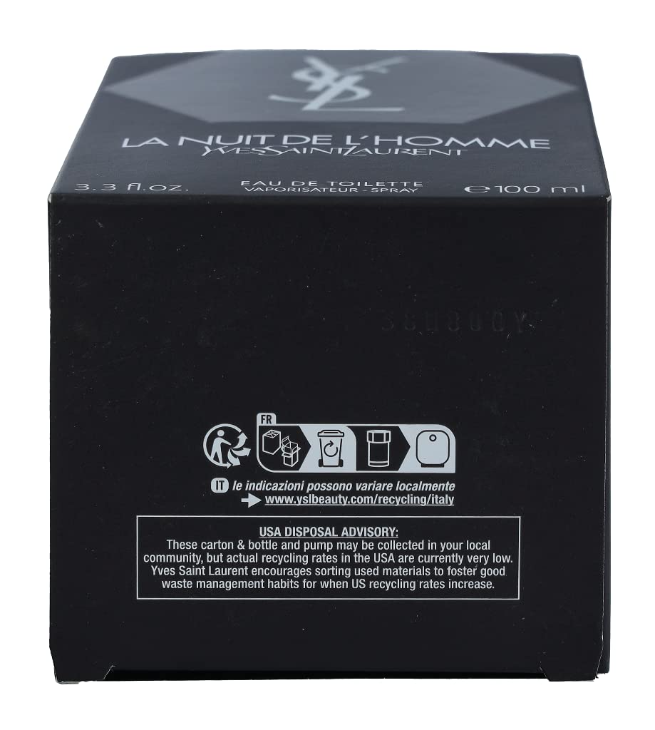 Yves Saint Laurent La Nuit De L'Homme EDT Spray for Men - 3.3 oz | Captivating & Elegant Fragrance