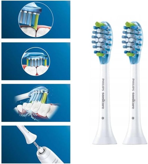 Philips Sonicare Sonic Toothbrush Heads - Original C3 Premium Plaque Defense | 4 Pack in White (Model HX9044/17)