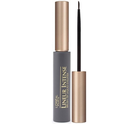 L'Oreal Paris Liquid Eyeliner - Intense Brush Tip for Precision | Black, 0.24 Fl Oz