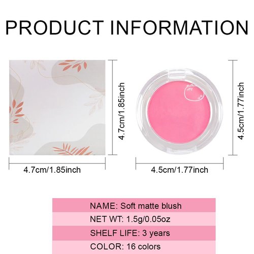 Matte Powder Blush by [Brand Name] - Long Lasting, Lightweight Cheek Color | Vegan & Cruelty-Free - #02 Petals Pink