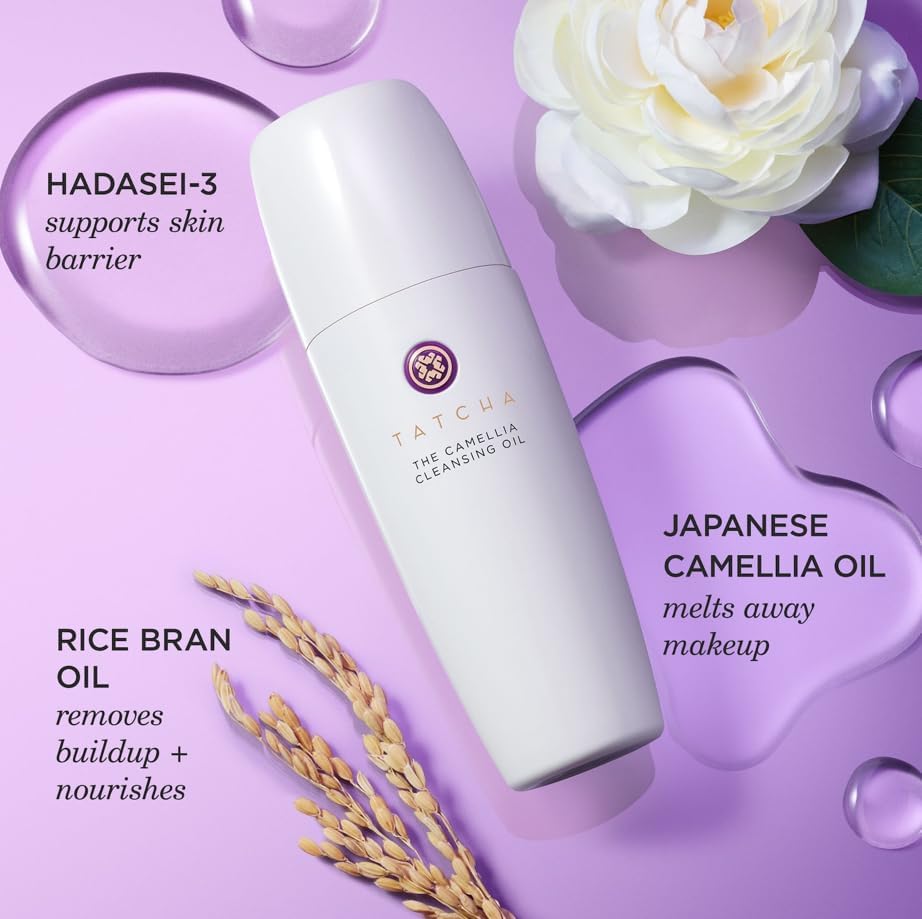 TATCHA Camellia Cleansing Oil - Travel-Sized 2-in-1 Makeup Remover & Face Wash | 50 ml / 1.7 fl. oz.