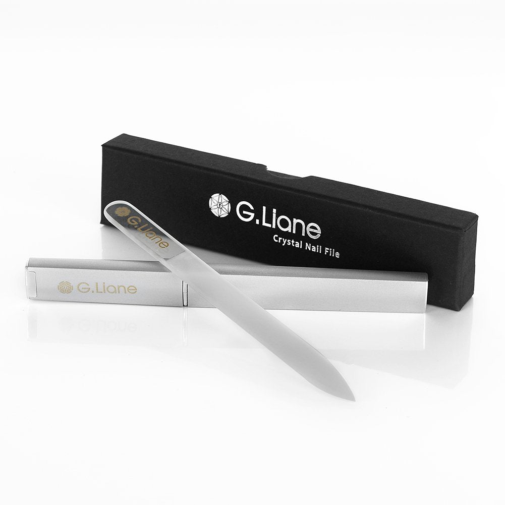 Skiennix Crystal Nail File Set - Professional Manicure & Pedicure Kit for Natural & Acrylic Nails | Clear Pointed