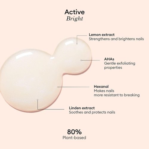 Manucurist Active Bright Nail Perfector - Vegan Brightening Treatment Polish - No Lamp - White Color