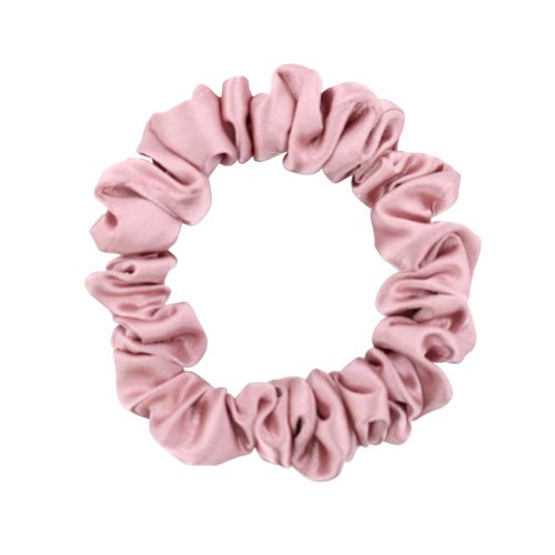 12 Pcs Skinny Satin Silk Scrunchies Hair Ties for Women Girls Bracelets Ponytail Holder Thin Hair Bands Elastic Ropes Hair Bun Accessories (Skinny 12Pcs-Blush)