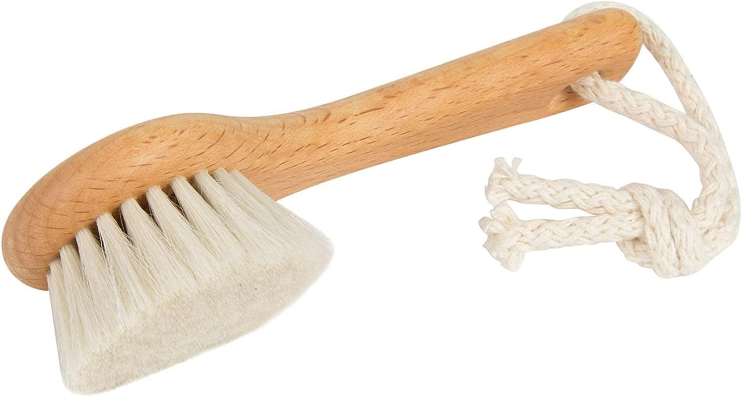 SHASH Since 1869 Exfoliating Face Brush - Sustainable Scrub Cleansing Brush for Glowing Skin | Medium Horse Hair Bristle