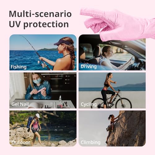 AIRSEE UV Gloves for Nail Lamp,Professional UPF50+ UV Protection Gloves for Manicures Nail Art,Fingerless Gloves That Shield Skin from The Sun and Nail Lamp (Black)