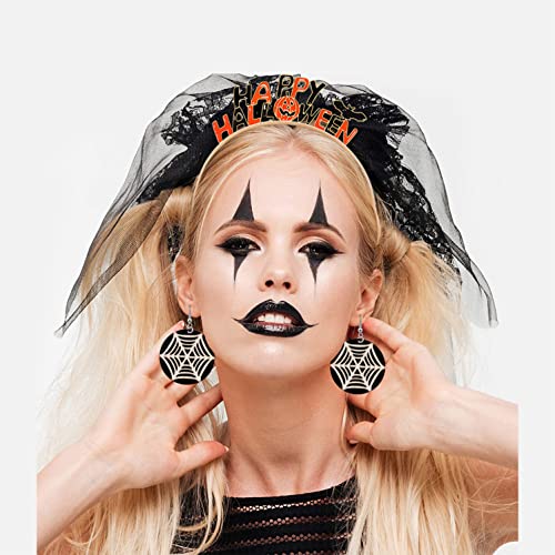 HEIDKRUEGER 2 Pieces Halloween Headbands for Women Hair Hoop Accessories