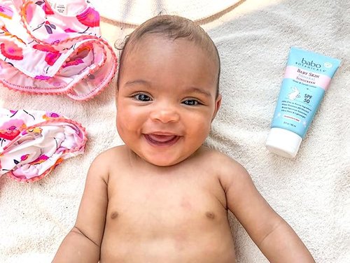 Babo Botanicals Sensitive Baby Mineral Sunscreen Lotion SPF50 - Natural Zinc Oxide - Face & Body - Fragrance-Free - Water-Resistant - EWG Verified - Vegan - Extra Sensitive Skin - For Babies & Kids