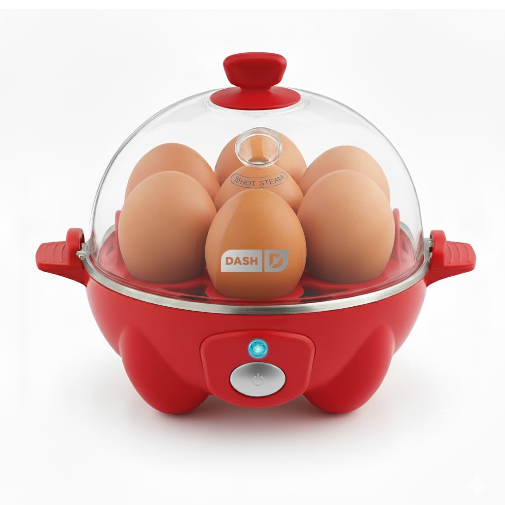 Dash Rapid Egg Cooker - Boiler, Poacher & Steamer - Includes Measuring & Recipe Guide - Dishwasher Safe - Holds 7 Eggs, Black