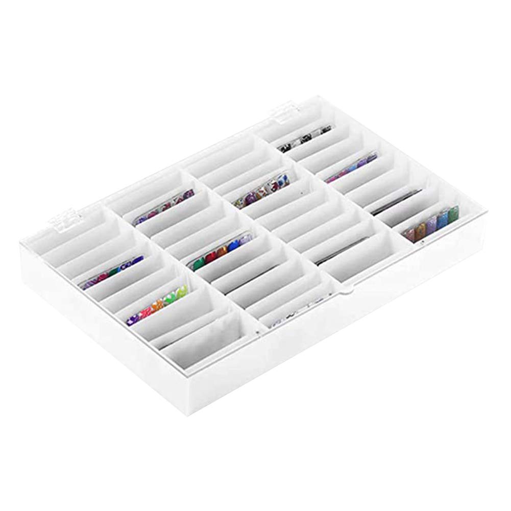 Nail Art Display Box, Press On Nails Box, 44 Dividers Fake Nail Art Organizer Holder for Nail Salon
