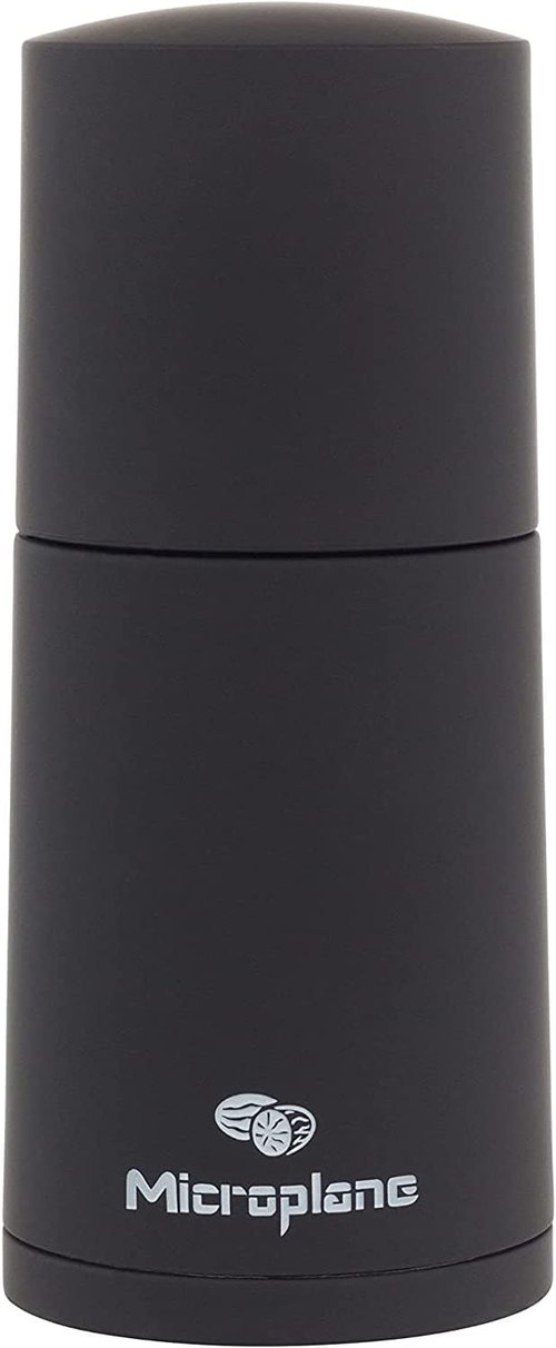 Microplane Manual Spice Mill - Versatile Cinnamon Grinder & Nutmeg Grater | Sleek Black Design