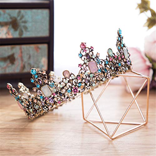 Baroque Royal Queen Crowns and Tiaras for Women,Crystal Rhinestone Bridal Headband Fashion Jewelry Vintage Women Hair Accessories (Style 01)