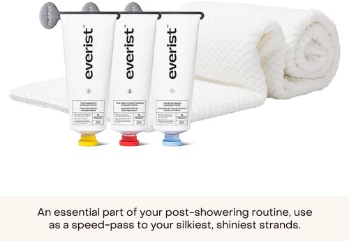 Everist Quick-Dry Hair Towel - Microfiber for 50% Shorter Dry Time & Reduced Hair Breakage | Flexible Strap