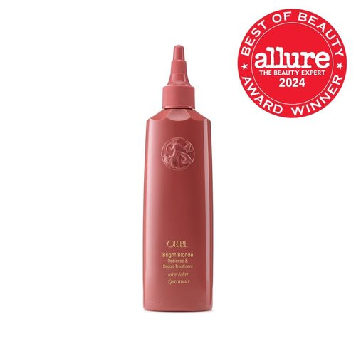 Oribe Bright Blonde Radiance & Repair Treatment - Purple Toning Restorative Hair Treatment Brightens, Strengthens & Repairs Color-Treated Blonde Hair - Tones Brassiness - 5.9 oz
