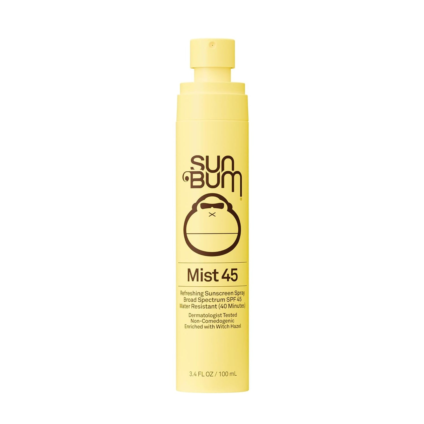Sun Bum Original SPF 45 Sunscreen Mist - Moisturizing Facial Spray with Vitamin E - Travel Size 3.4 oz | Hawaii 104 Compliant